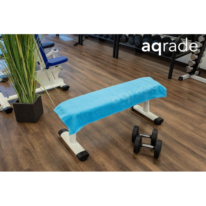 Спортивне рушник для фітнесу AQGRADE з фіксацією 120x50 см, бавовна XL (Світло-блакитний)