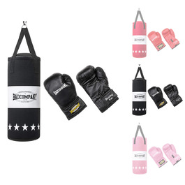 Набір для боксу для дітей та підлітків до 12 років: боксерський мішок 55 x 25 см та дитячі боксерські рукавички 8oz, чорний
