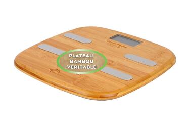 Ваги для вимірювання жиру LITTLE BALANCE 8359 Bambou Connect-4, USB, до 150 кг, без батарейок, з підключенням, бамбук