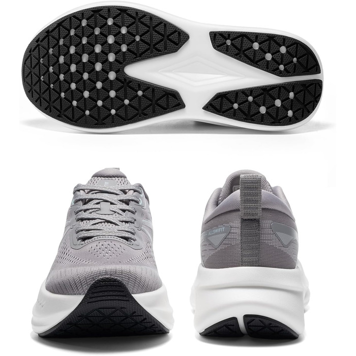 Жіночі кросівки Allswifit для бігу та фітнесу: легкі, амортизуючі, з антиковзким протектором, сірі (41 EU)