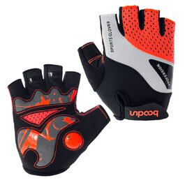 Велосипедні рукавички для чоловіків та жінок, напівпальцеві, дихаючі, з антиковзким покриттям - помаранчеві, розмір L