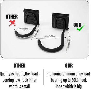 Стійка для зберігання велосипедів на стіну Sinoer на 6 велосипедів та 5 шлемів, з гачками для інструментів, для гаража або дому, вертикальна, внутрішня ширина 90 мм, 3 рейки, 16 дюймів