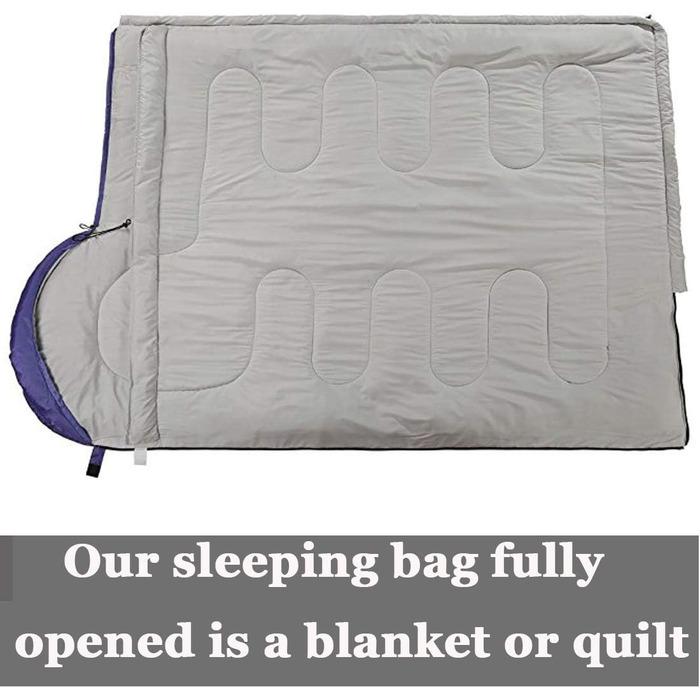 Сплячий мішок SOULOUT 3-4 сезони - Водонепроникний, легкий, 220 x 83 см (фіолетовий, блискавка справа)