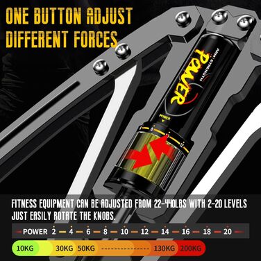 Гідравлічний тренажер для пресу та грудей LEJIEYIN Power Twister, 10-200 кг, для дому, синій