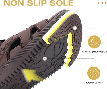 ONCAI Легкі сандалі для жінок, спортивні пішохідні сандалі з підтримкою стопи, ортопедичні сандалі для активного відпочинку, підкладка для плоскостопі, регульовані ремінці, розмір 36-43 (37 EU, Коричневий)