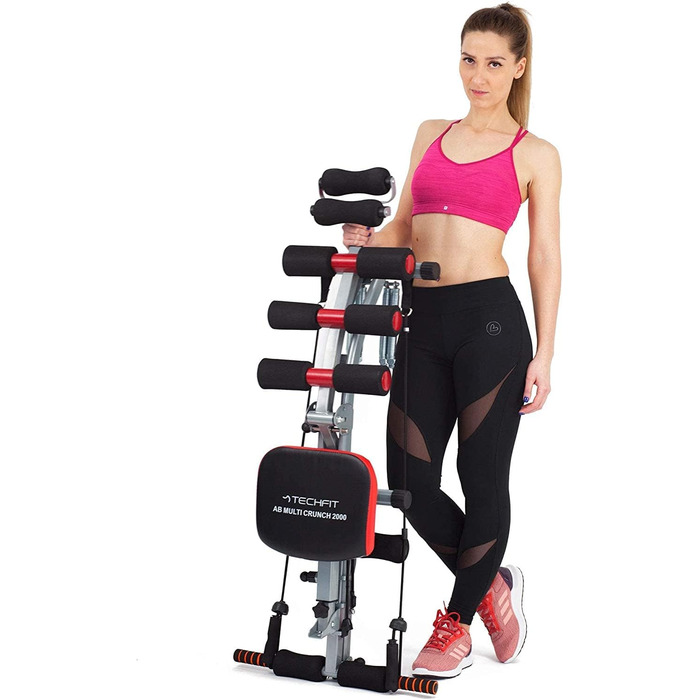 Універсальна фітнес-лава TechFit 6-в-1 для дому, багатофункціональний тренажер для преса, талії, спини, плечей та ніг, сіра