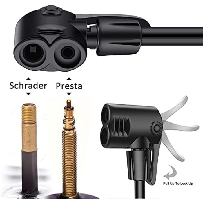 Насос для велосипеда GOBKO з манометром, 160 PSI, 11 Bar, для шосе, MTB, спортивних м'ячів, помаранчевий