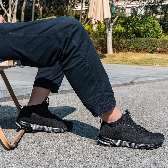 Кросівки Hitmars для чоловіків та жінок. Потужні спортивні кросівки для бігу та занять спортом. Чорний колір, розміри 36-48 EU. Модель N1