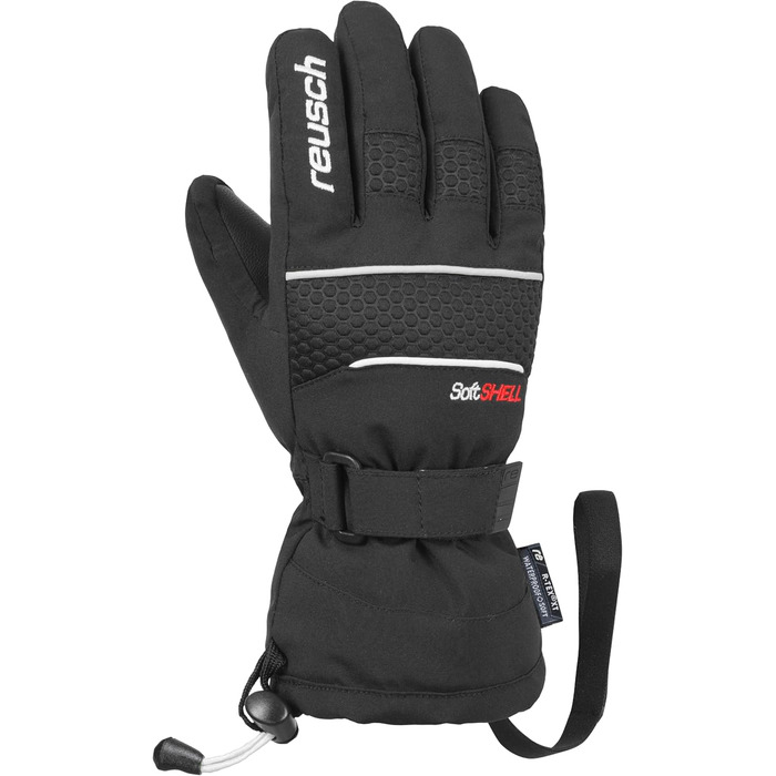 Дитячі зимові лижні рукавички Reusch Connor R-TEX XT, водонепроникні, вітрозахисні, дихаючі, чорні/білі, розмір 6