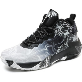 Чоловічі баскетбольні кросівки високі для занять спортом та прогулянок, чорні
