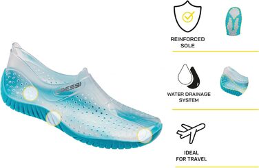 Водні черевики Cressi - ідеальні для пляжу, моря, човна та інших водних активностей (прозорий світло-блакитний, 35 EU, для дорослих)