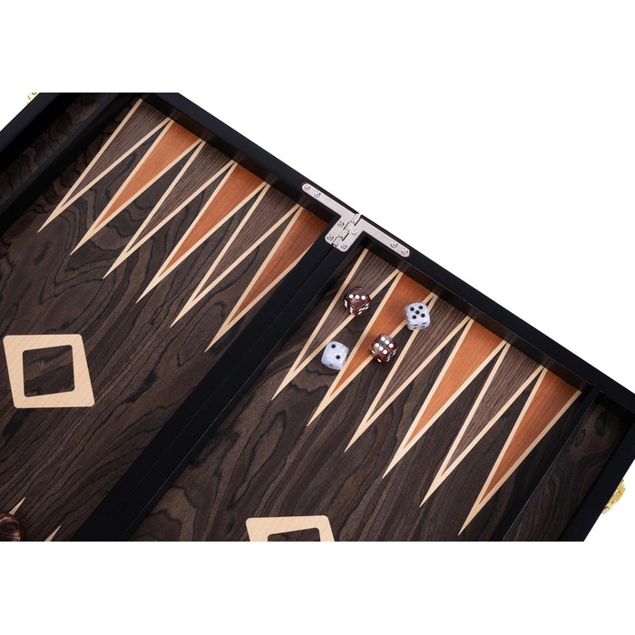 Набір для гри в шашки Engelhart Luxus 250547 з горіховим шпону, лакований (15 дюймів, ебенволовий коричневий)
