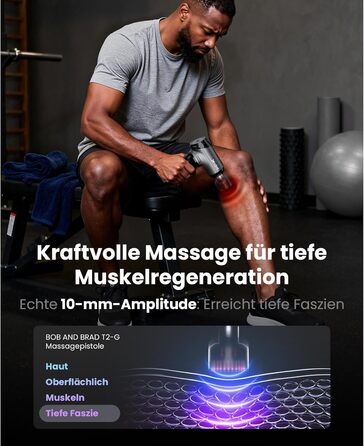 Масажер для тіла BOB AND BRAD T2 Ultra з підігрівом та терапією червоного світла. Професійний масажер глибоких тканин для спортсменів. Портативний масажер для відновлення м'язів. Подарунок для чоловіків та жінок.
