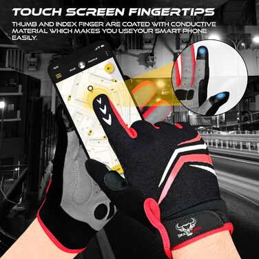 Велосипедні рукавички BEAST RAGE Vofinger для їзди на велосипеді, гірському велосипеді (MTB), BMX, шосе, чоловічі та жіночі, червоні (L)