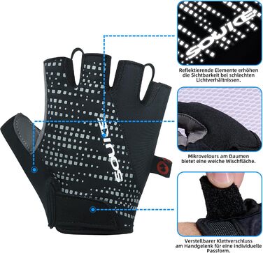 Велосипедні рукавички Souke без пальців, з підкладкою, для гірського велосипеда, антиковзаючі, дихаючі, з відбиваючими елементами, для чоловіків та жінок