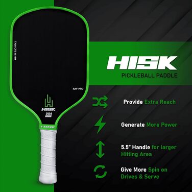 Паддл для піклболу RAV PRO Ultimate High End – преміум-якість, 16 мм, японський Toray T700, USAPA, зелений неслизький гріп