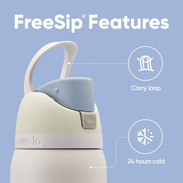 Термос-пляшка FreeSip з нержавіючої сталі 1,2 л із трубочкою, BPA-free, для спорту та подорожей, Iced Breeze