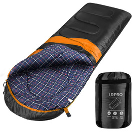 Чорний спальний мішок URPRO 1.6 кг з фланелі, 4 сезони, звичайний, водонепроникний, звичайний | З фланелі, звичайний, для відпочинку