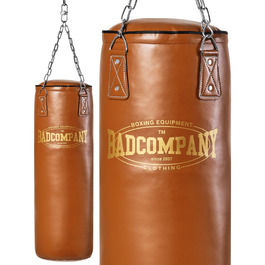 Боксерський мішок Bad Company Retro з міцною сталевою ланцюгом, з екошкіри, наповнена/ненаповнена, 80/100/120/150/180 x 35 см - Колір: Коричневий 100 x 35 см (порожня)