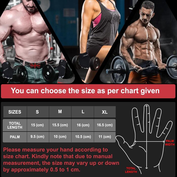 Фитнес-рукавички Sawans для жінок та чоловіків з підтримкою зап'ястя, посилені, з антиковзаючою поверхнею, для тренувань, фітнесу, їзди на велосипеді, підтягувань та інших видів спорту. Довга петля на зап'ясті L