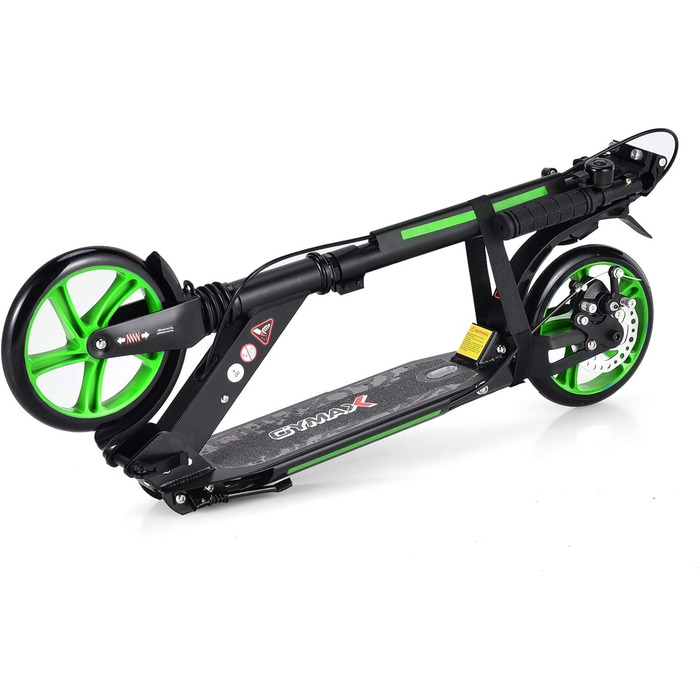 GOPLUS Roller Kinder 8 Jahre: Трюковий самокат для дітей та дорослих, 8 років, з регулюванням висоти, складний, з гальмом та ременем (Зелений)