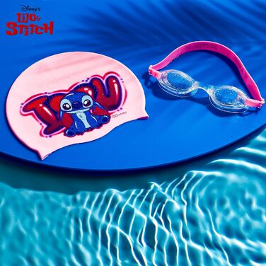 Дитячий набір для плавання Disney Stitch: шапочка для плавання та окуляри, захист від УФ-променів, антизапітні, для дівчаток 6-14 років
