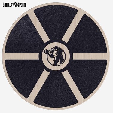 Балансборд GORILLA SPORTS® - діаметр 40 см, до 110-180 кг, дерево/пластик - тренажер для рівноваги, терапевтичний диск, балансборд для дітей та дорослих (#1 PRO модель з дерева)