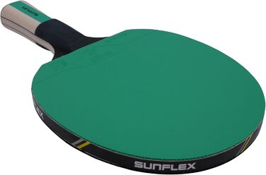 Sunflex Color COMP G40 професійна ракетка для настільного тенісу з анатомічною ручкою, ITTF сертифікований зелений наклад, для досвідчених гравців