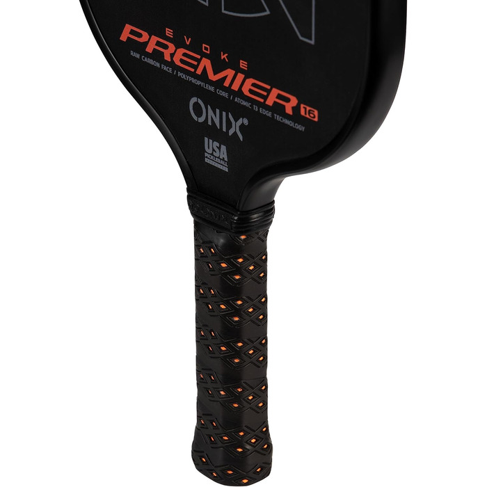 Падл для піклболу Onix Evoke Premier Pro Raw Carbon - Чорний (16 мм, Максимальний контроль)