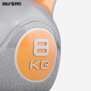 Кетлбелл GORILLA SPORTS 8 кг, пластиковий, гиря для фітнесу та тренувань, окремо або в наборі