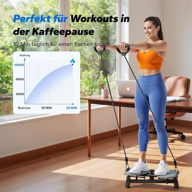 MERACH Диск для скручування тазу, тренажер для пресу з 2 еластичними стрічками, для тонкої талії та силових вправ, до 136 кг, безшумний, сірий