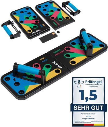 JELEX Tornado дошка для віджимань Push Up, багатофункціональна, 64×19 см, ABS-пластик, з антиковзаючими накладками та 10-тижневим тренувальним планом