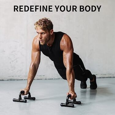 Набір для віджимань 5BILLION Liegestützgriffe - тренажер для дому, підтримка для віджимань, піна, чорний