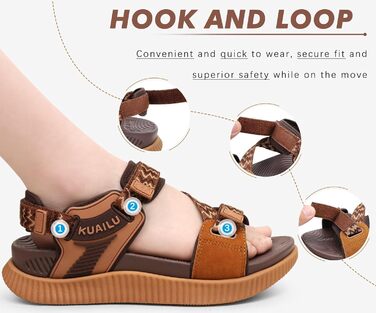 Сандалії KuaiLu для жінок: трекінгові, ортопедичні, зручні, для активного відпочинку та літа. Регульовані, легкі, з відкритим носком. Підходять при фасціїтусі стопи. Колір: коричневий, хакі. Розмір: 37 EU