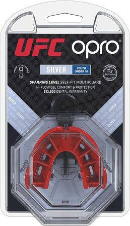 Захисний капу OPRO UFC Silver Junior чорний/червоний для MMA, BJJ, боксу та інших єдиноборств