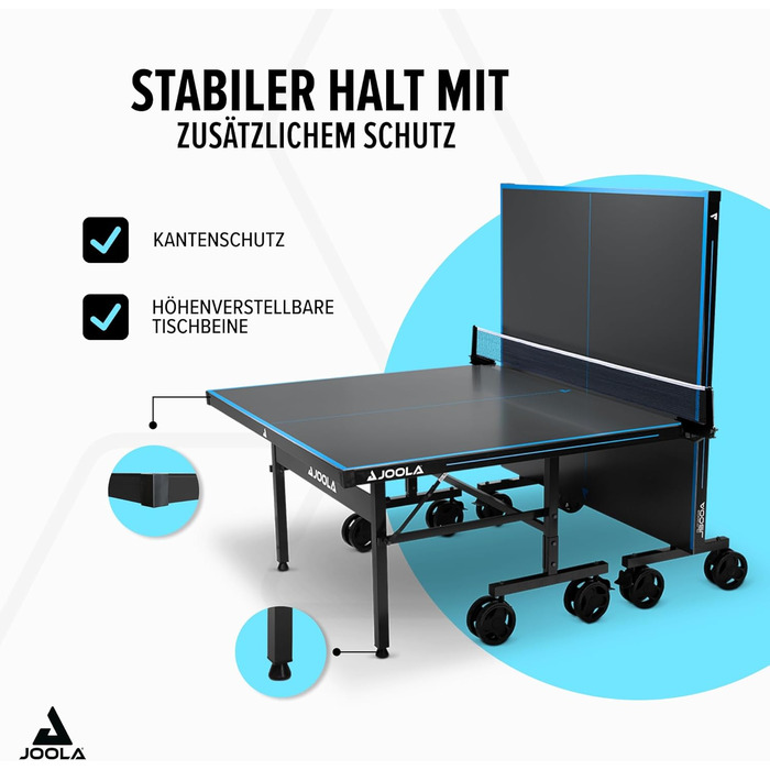 Стіл для настільного тенісу JOOLA Pro Outdoor - професійний, вологостійкий, з алюмінієво-пластиковою поверхнею 6 мм та складним підсвільником, сітка ALU PRO Single в комплекті