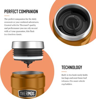 Термокружка Thermos King, нержавіюча сталь, 470 мл, мідне покриття