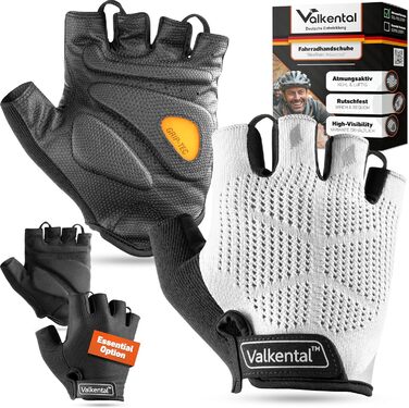 Велосипедні рукавички Valkental® з підкладкою | М'які та дихаючі | Для чоловіків та жінок | Безпальцеві рукавички для MTB/шосе/трекінгу | Короткі та легкі (відбивачі, 3XL, Advanced)