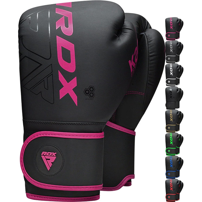 Дитячі боксерські рукавички RDX KARA 6oz, рожеві, шкіра Maya Hide, для муай-тай, кікбоксингу, MMA та тренувань на мішку