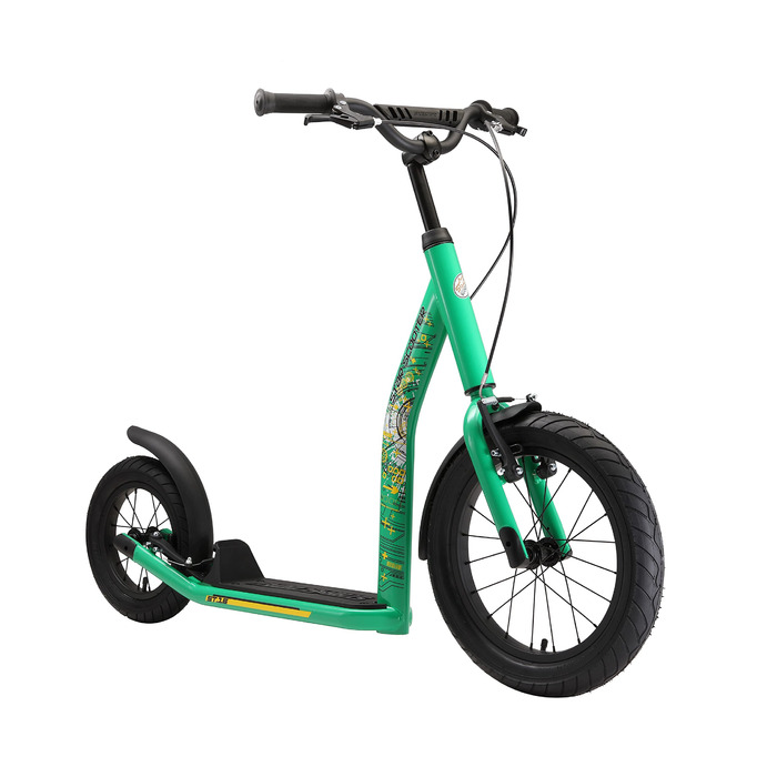 Самокат дитячий STAR SCOOTER City Kick Scooter 16 дюймів, зелений - з повітряними колесами та регульованою висотою