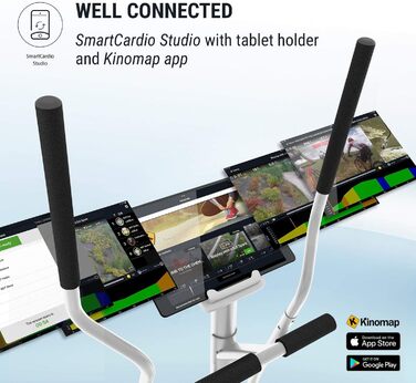 Орбітрек KLAR FIT Myon Cross для дому, складаний, магнітна система, 12 кг маховик, імпульсний сенсор, тримач для планшета