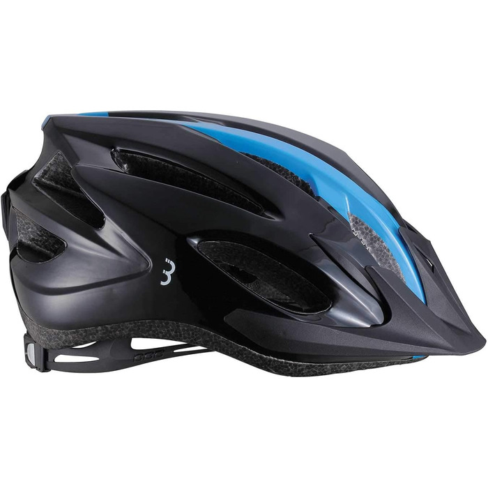 Велошолом BBB Cycling Condor для дорослих, унісекс, чорний/синій, розмір M (54-58 см), знімний візор, сітка від комах, для MTB і шосе