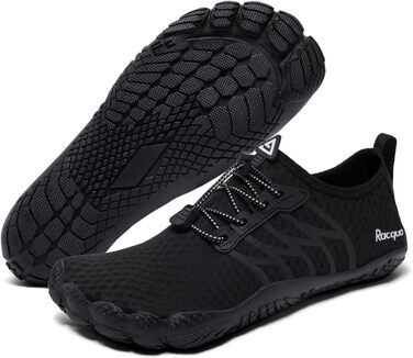 Водні черевики Raqua для жінок та чоловіків: дихаючі, швидковисихаючі, для плавання, басейну та пляжу. Розмір 39 EU, колір чорний. Модель Wz119