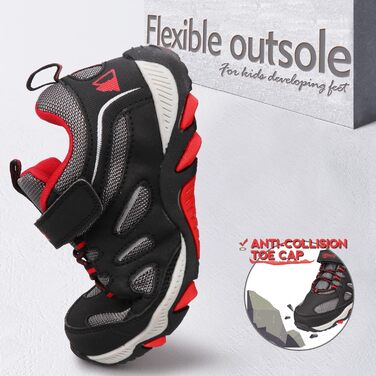 Дитячі кросівки UOVO для бігу та прогулянок, чорно-червоні, розмір 39