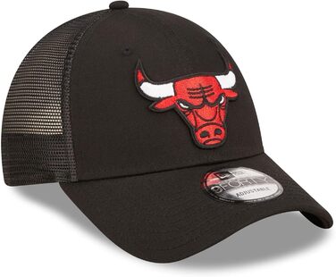 Кепка New Era Chicago Bulls NBA Home Field Black 9Forty Trucker Strapback - оригінальна кепка з логотипом команди