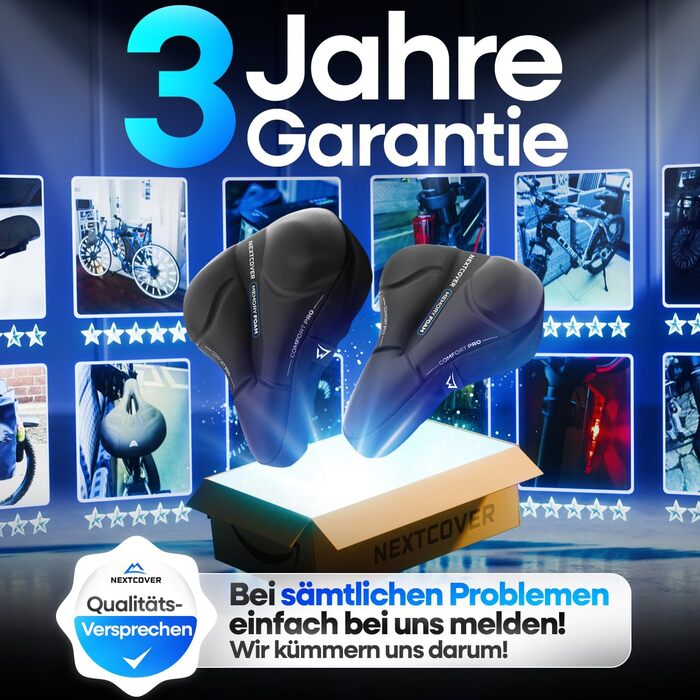 Накидка на сидіння велосипедного крісла Nextcover® CoverPro з Memory Foam 4.0 - ергономічна гелева накладка на велосипедне сидіння, м'яка накидка, підходить для дамських та чоловічих велосипедів Trekking