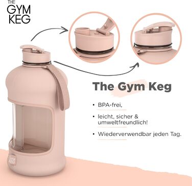 Гімнастичний глечик Gym Keg 2.2L з сумкою та ручкою: багаторазова спортивна пляшка для фітнесу, йоги, екологічна, без BPA
