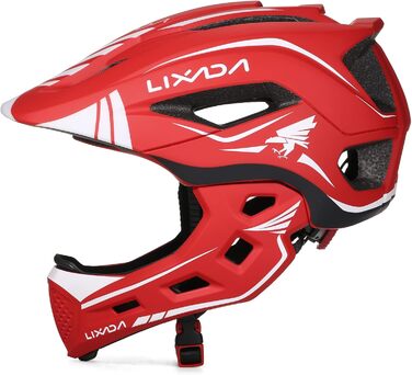 Дитячий велосипедний шолом Lixada Fullface знімний, універсальний, інтегрований 2-в-1, регульований розмір 52-58 см, знімний підборідник, для велосипеда та скейтборду