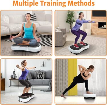 Віброплатформа Leogreen для фітнесу, біла/чорна, 69x39x13 см - тренажер для схуднення та масажу