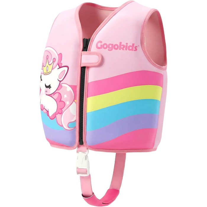 Спасальний жилет для плавання Gogokids 15-30 кг, для навчання плаванню, рожевий S (1-3 роки)
